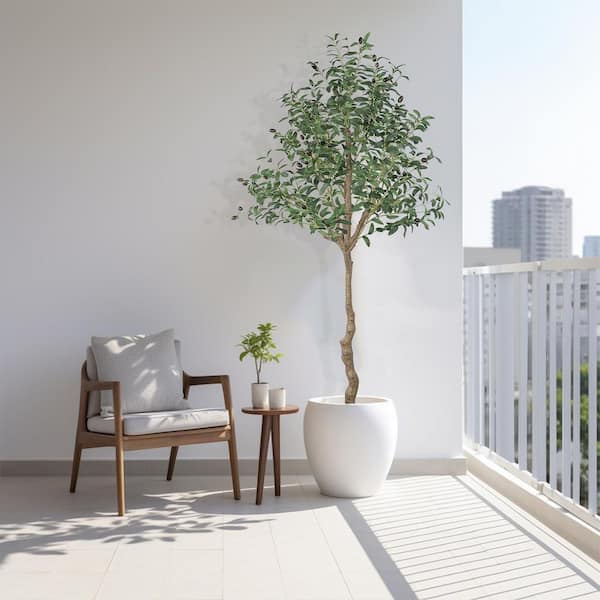Swafrrt 6 ft. Artificial Olive Tree in Pot, Large Faux Olive Silk Tree for Indoor Home Decor and Housewarming Gift