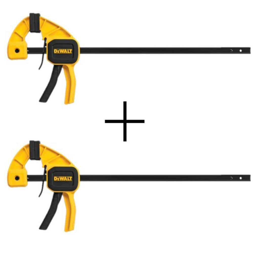 DEWALT 12 in. 100 lbs. Trigger Clamp with 2.43 in. Throat Depth (2 Pack)