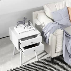 2-Drawer White Nightstand 23.5 in. x 16 in. x 16 in.
