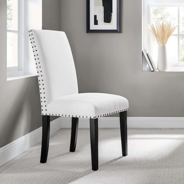 Parcel White Dining Upholstered Fabric Side Chair