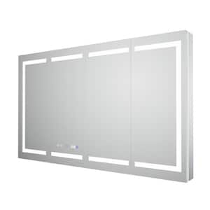 60 in. W x 36 in. H Rectangular Aluminum Medicine Cabinet with Mirrored Door, 10X Magnifier