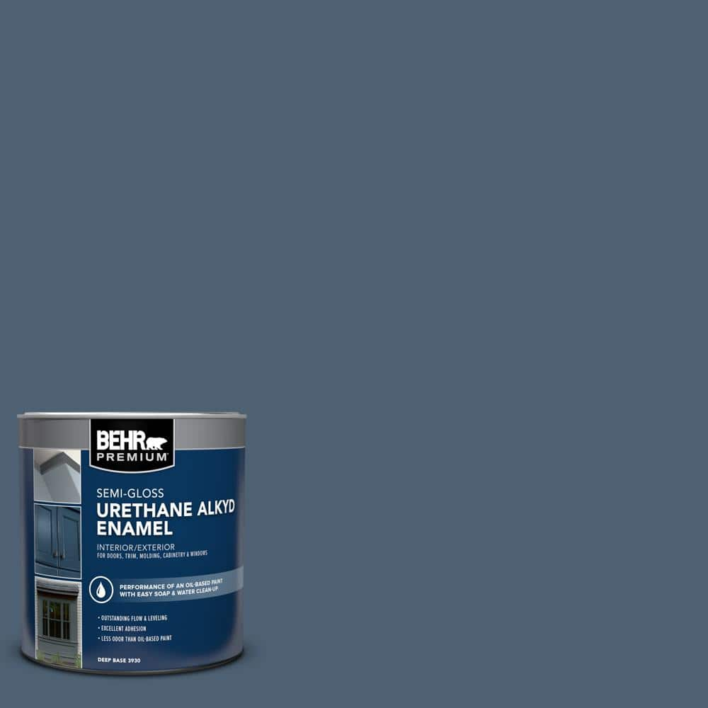 BEHR PREMIUM 1 qt. PPU14-19 English Channel Semi-Gloss Enamel Urethane  Alkyd InteriorExterior Paint 393004 - The Home Depot