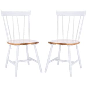 Kealey Natural/White 17 in. Wood Dining Chair Set of 2