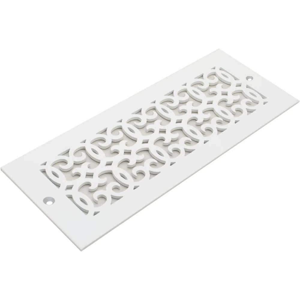 Versailles Series 10 in. x 4 in. White Steel Vent Cover Grille for Home Floors and Walls with Mounting Holes price history on PriceWatchPro