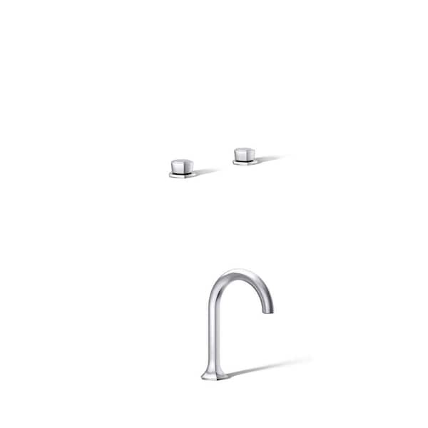 Occasion Bathroom Sink Faucet Spout with Cane Design and Knob Handles in Polished Chrome