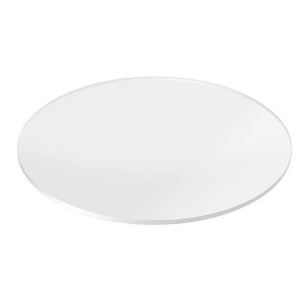 Fab Glass and Mirror Plexi Glass 24 in. Diameter Clear Round Acrylic Sheet 1/4 in. Flat Edge Ideal for Office Home, Wedding and Coffee Table