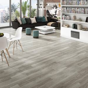 Polished Pro 6 in. W Perfect Pewter Glue-Down Luxury Vinyl Plank Flooring (40.0 sq. ft./case)
