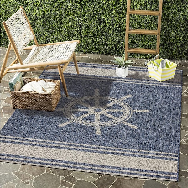 Lr Home Camila Nautical Helm Navy Blue Gray 7 Ft 9 In X 5 Rectangle Indoor Outdoor Area Rug 7700a9984d9348 The