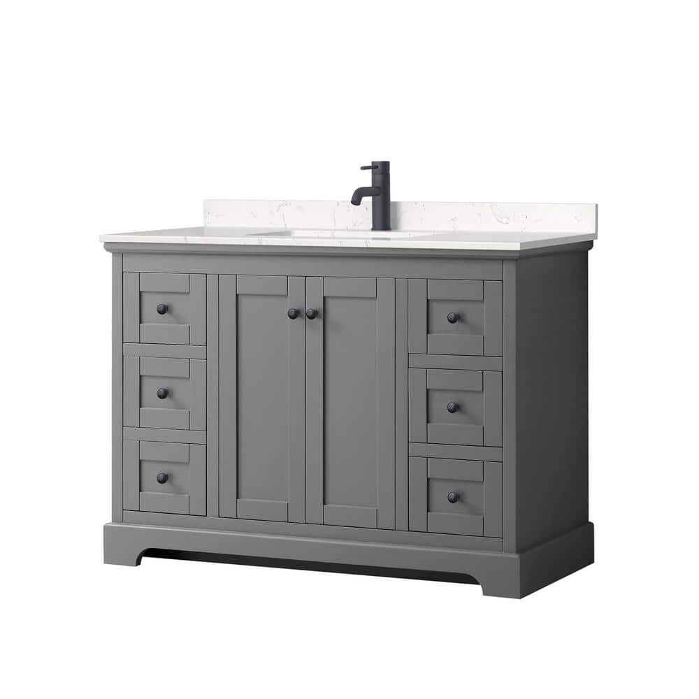 Avery 48" Dark Gray Freestanding Vanity with Marble Top