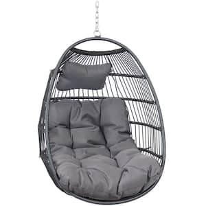 2.75 ft. Julia Hanging Egg Chair with Gray Cushions