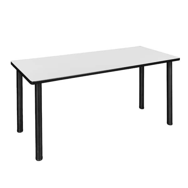 Regency Rumel 72 in. W White and Black Square Training Table Writing Desk