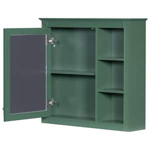 30 in. W x 18 in. D x 33 in. H Single Sink Bath Vanity in Green with Resin Top and Wall-Mount Mirror Cabinet