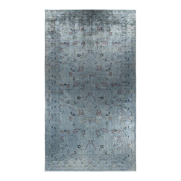 Overdyed Gray 9 ft. x 12 ft. Solid Wool Indoor Area Rug