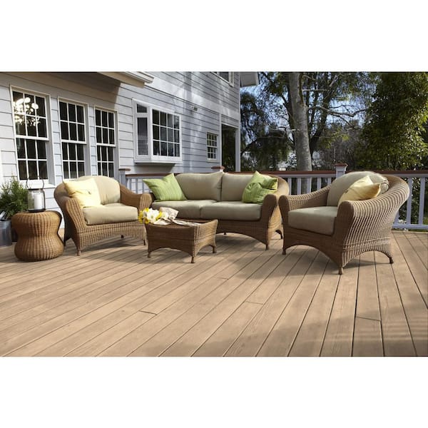 1 gal. #ST-133 Yellow Cream Semi-Transparent Waterproofing Exterior Wood Stain and Sealer