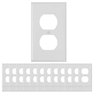 1-Gang White Duplex Outlet Plastic Wall Plate (25-Pack)