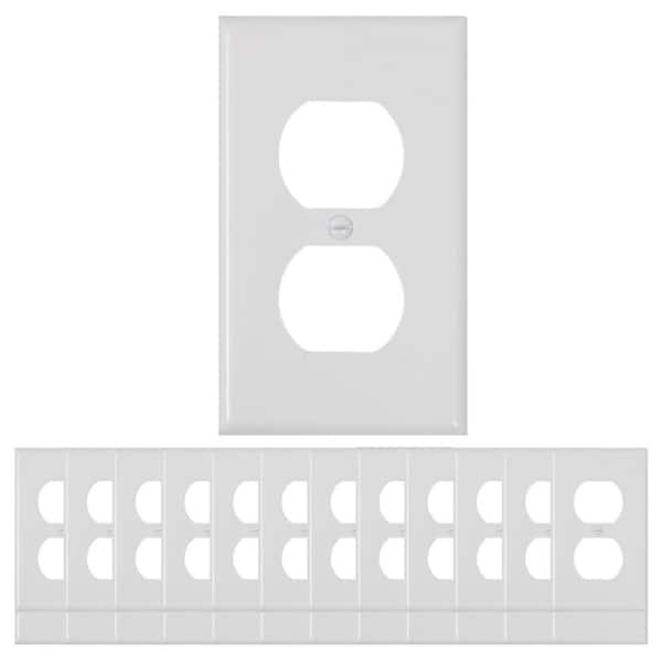 1-Gang White Duplex Outlet Plastic Wall Plate (25-Pack)