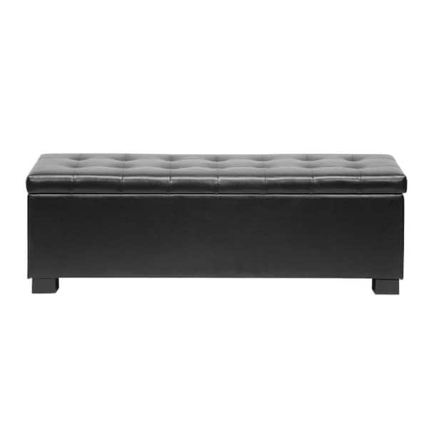 Baxton Studio Roanoke Black Storage Bench