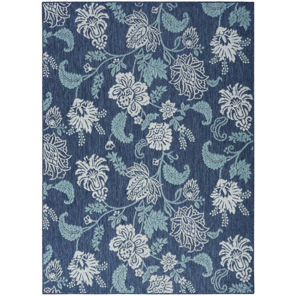 Nourison Garden Oasis Navy 5 ft. x 7 ft. Natureinspired Contemporary