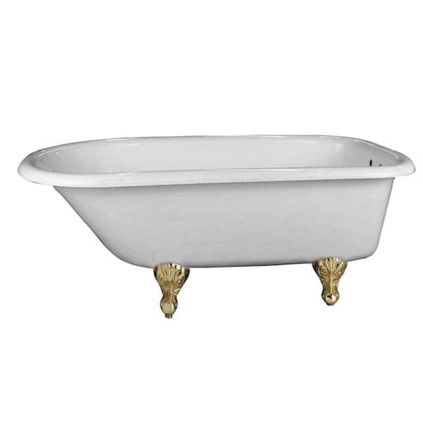 Pegasus 5 ft. Acrylic Ball and Claw Feet Roll Top Oval Tub