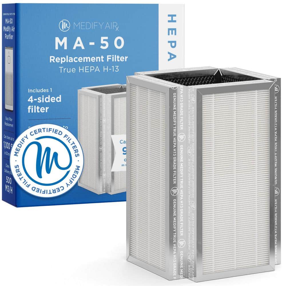 MEDIFY AIR Medify MA-50 Genuine Replacement Filter : H13 HEPA, and Activated Carbon for 99.9% Removal : 1-Pack -  MA-50R-1
