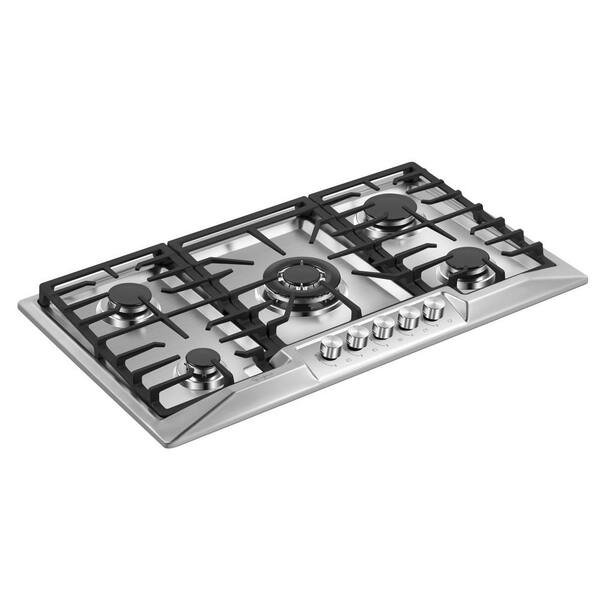 Empava 36 in. Built-In GAS Cooktop in Stainless Steel with 5 Sealed Burners