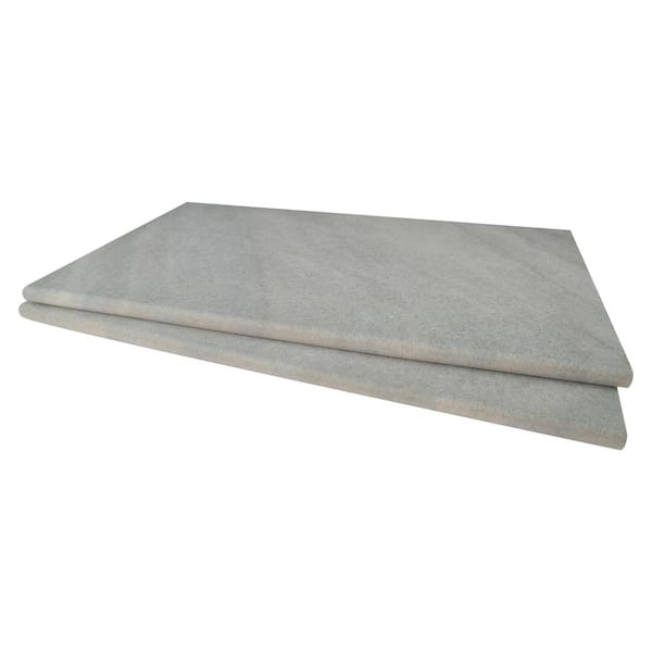 MSI Take Home Tile Sample-Fossil Snow 4 in. x 4 in. x 1 in. Matte Porcelain Pool Coping