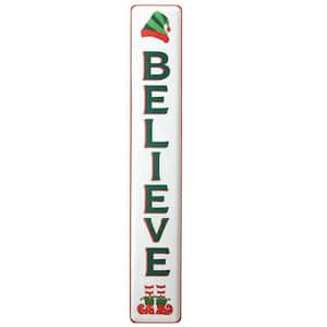 47 in. Believe Vertical Holiday Wall Sign