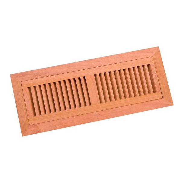 Zoroufy 4 in. x 14 in. Wood Brazilian Cherry Unfinished Flush Mount Vent Register