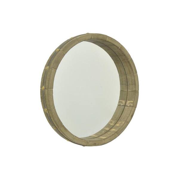 THREE HANDS Louden Brown Framed Wall Mirror