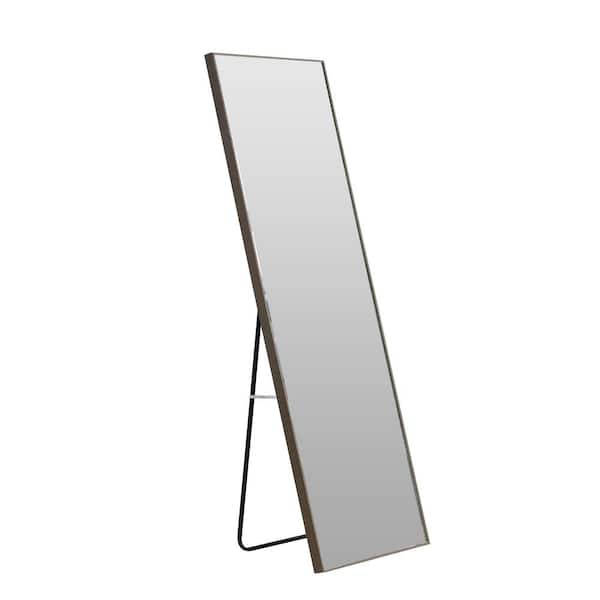 Unbranded 17 in. W x 60 in. H Rectangular Framed Wall Bathroom Vanity Mirror in Gray Full Length Mirror