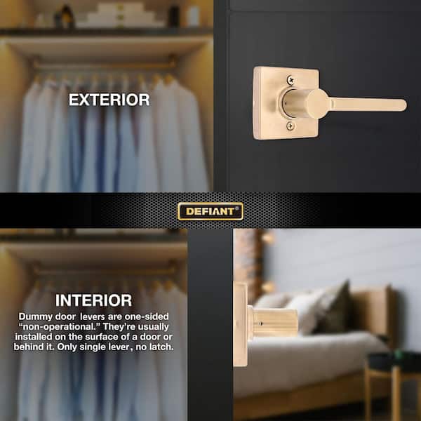 Defiant Tonebridge Brushed Gold Dummy Door Handle with Square Rose