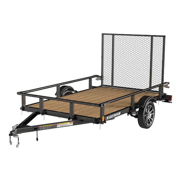 Karavan 5 ft. x 8 ft. Wood Floor Utility Trailer Kit w/ Patented Pivot Down Rail System