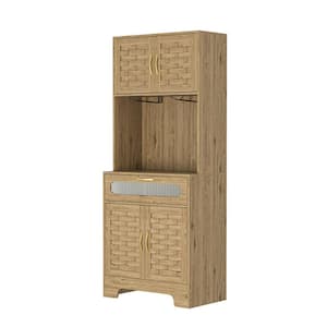 67 in. H Tall Wood Freestanding Pantry Buffet Cabinet, Hutch Cupboard, Liquor Cabinet Bar for Home, Kitchen, Dining Room