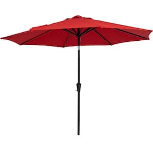 10 ft. Market Patio Umbrella with Push Button Tilt and Crank in Red
