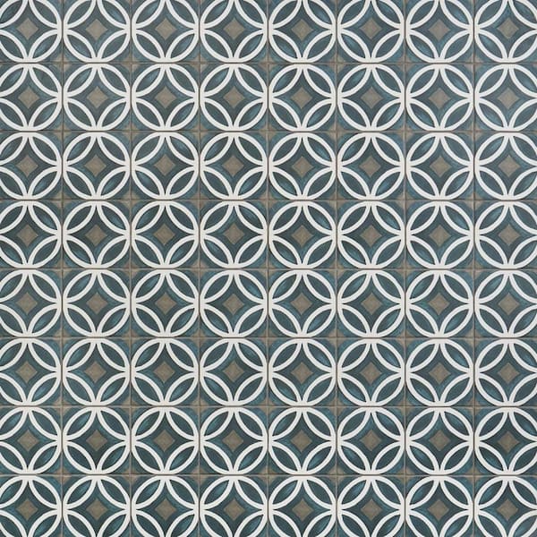 Tidal Blue Deco 5.9 in. x 5.9 in. Matte Porcelain Floor and Wall Tile (6.02 Sq. ft./Case)