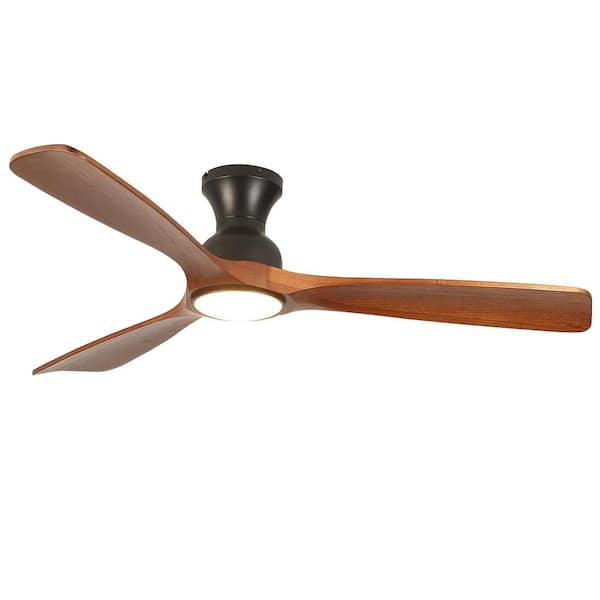 TOZING 52 in. Indoor Solid Red Wood Low Profile Semi Flush