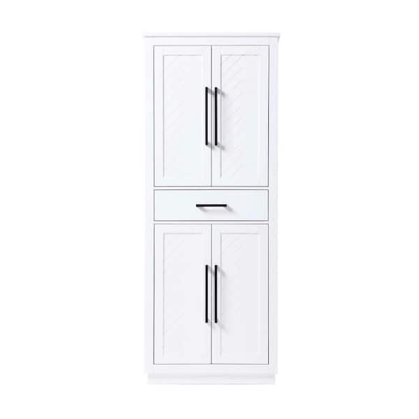 18 in. W x 72 in. D x in. H White Freestanding Linen Cabinet