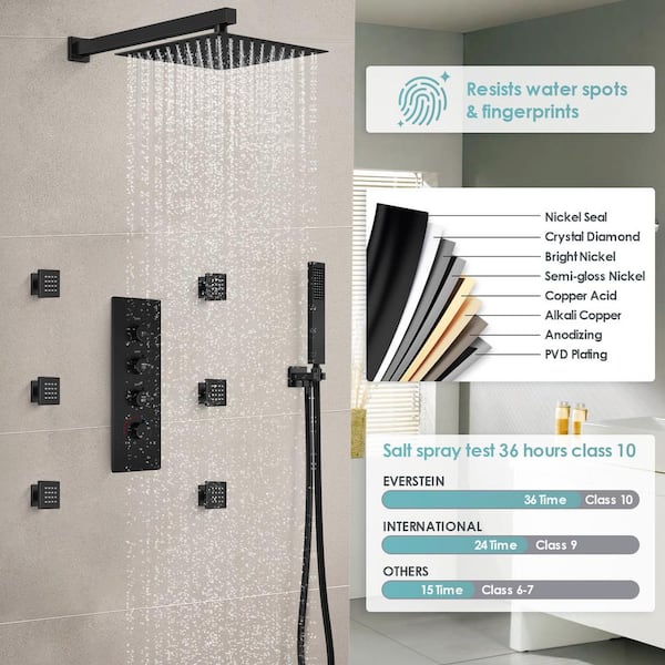 BRIGHT SHOWERS Rain Shower heads system including rain fall shower