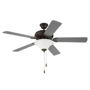Decorator's Choice 52 in. Indoor Tri-Mount 3-Speed Reversible Motor Espresso Finish Ceiling Fan with Bowl Light Kit
