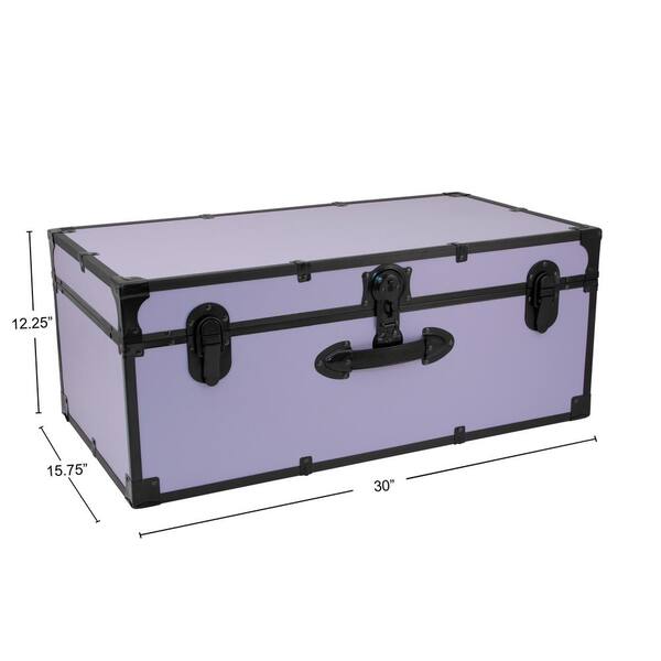 Seward Classic 32 in. x 13.25 in. x 17.75 in. Trunk with Lock, Lilac  SWD5118-02 - The Home Depot
