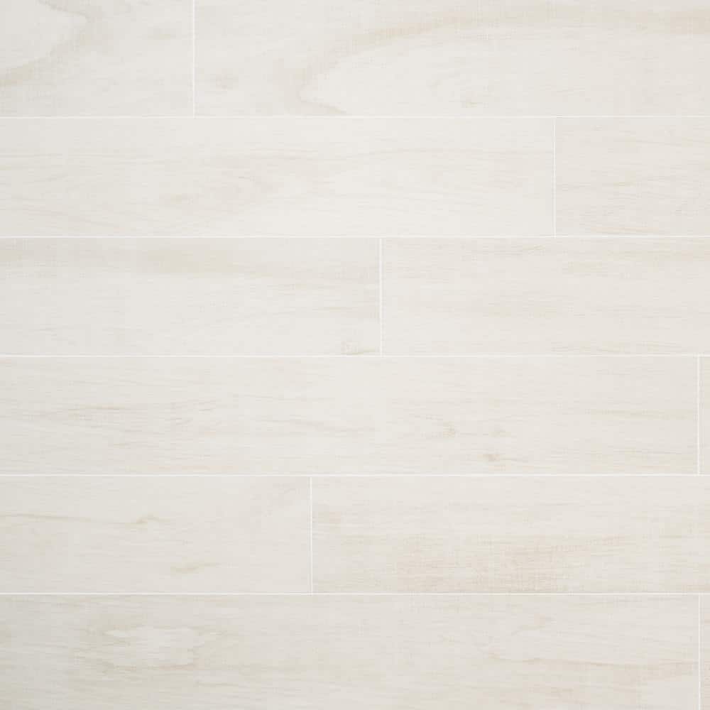 Montgomery White 8" x 48" Matte Porcelain Wood Look Tile
