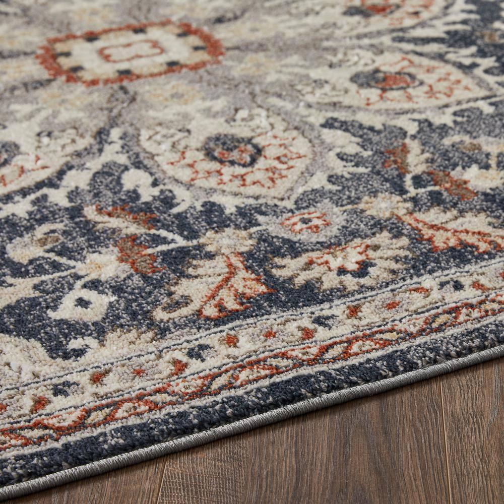 Blue and Beige 4' x 6' Oriental Synthetic Area Rug