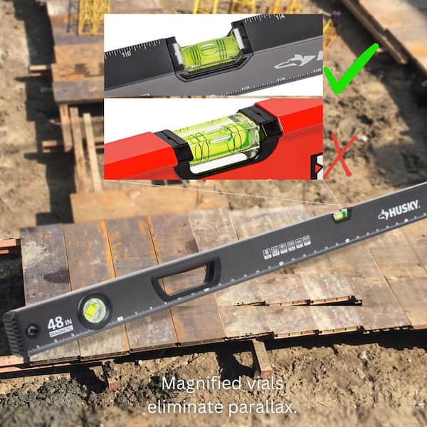 Husky 903 48 in. Heavy-Duty Magnetic Box Beam Level 903X-42PM-48H