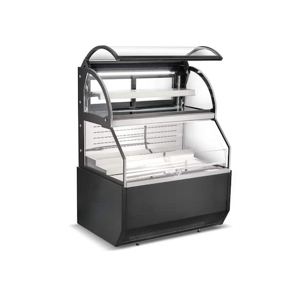 47.5 in 15.7 Cu. Ft. Auto/Cycle Defrost Commercial NSF Double-Deck Open Display Refrigerated Showcase EC445B-2 in Black