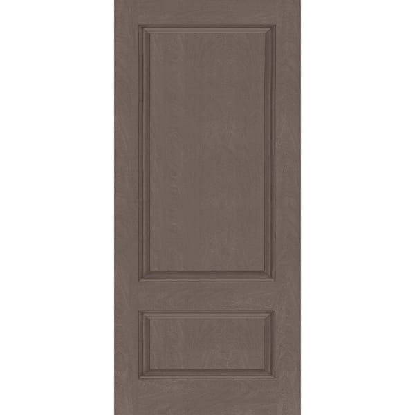 Steves & Sons Regency 36 in. x 80 in. Universal Handing 2-Panel 3/4-Squaretop Ashwood Stain Fiberglass Front Door Slab