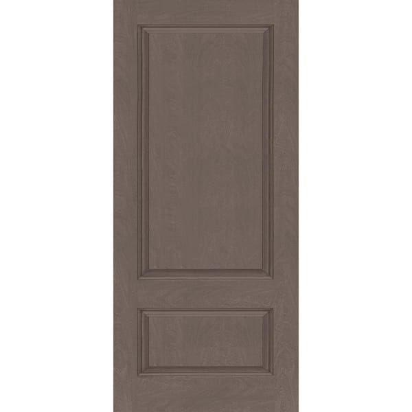 Steves & Sons Regency 36 in. x 80 in. Universal Handing 2-Panel 3/4-Squaretop Ashwood Stain Fiberglass Front Door Slab