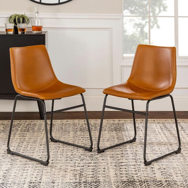 industrial leather dining chairs