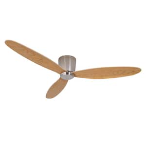 Radar 52 in. DC Ceiling Fan in Brushed Chrome with Teak Blades