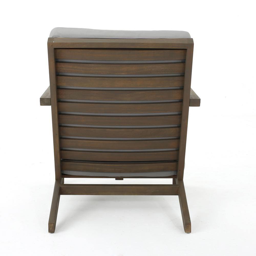 Gray Acacia Wood 3-Piece Outdoor Chat Set with Water-Resistant Cushions
