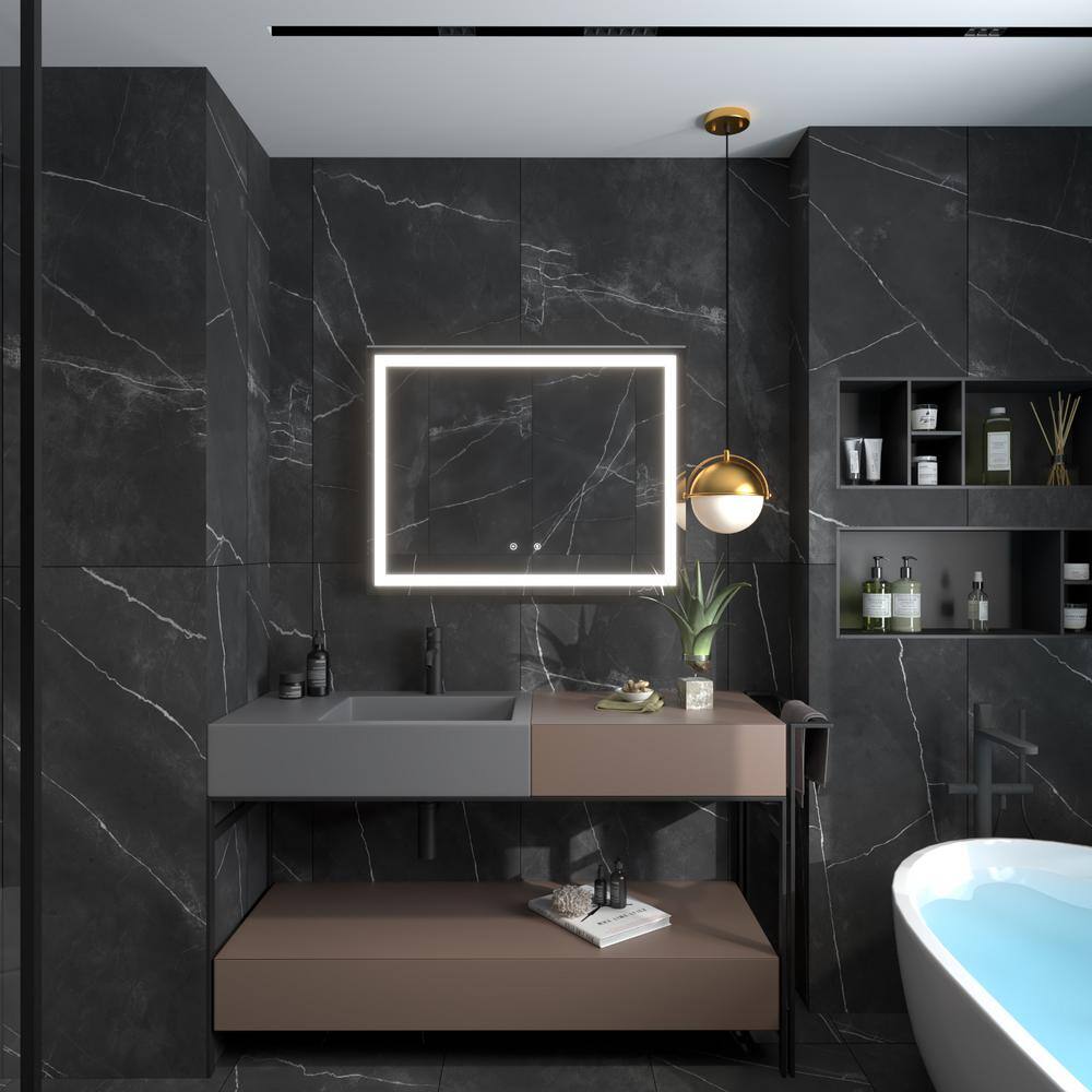 Luminous Crystal 32"x24" Frameless LED Bathroom Vanity Mirror